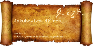 Jakubovics Áron névjegykártya